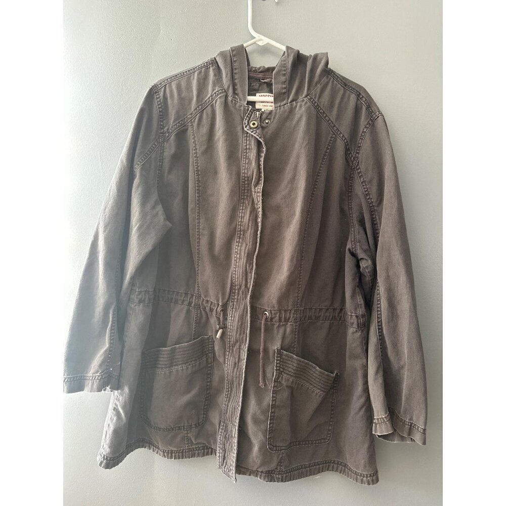Mossimo Supply Co Gray Utility Jacket XXL Thigh Length Y2K Retro Streetwear